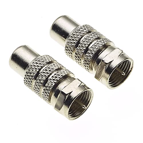 Keple F Type Plug to Phono Socket RCA Female Male RF Connector Coaxial Adapter, TV Coaxial Type F Plug