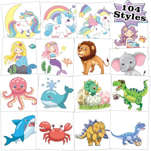 104 PCS Dinosaur Temporary Tattoos image