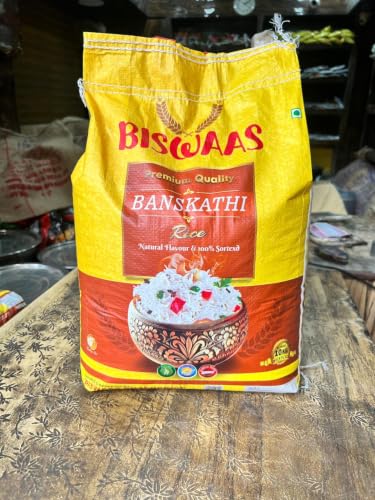 Image of BISWAAS Premium Banskathi Rice, Extra Long Grain, Ideal for Daily Cooking,10 Kg