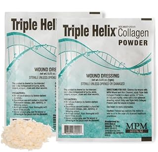 MPM Medical Triple Helix Collagen Powder - 1g Wound Dressing Pouches - Pack of 2, Includes Total Two Wound Dressing Pouches