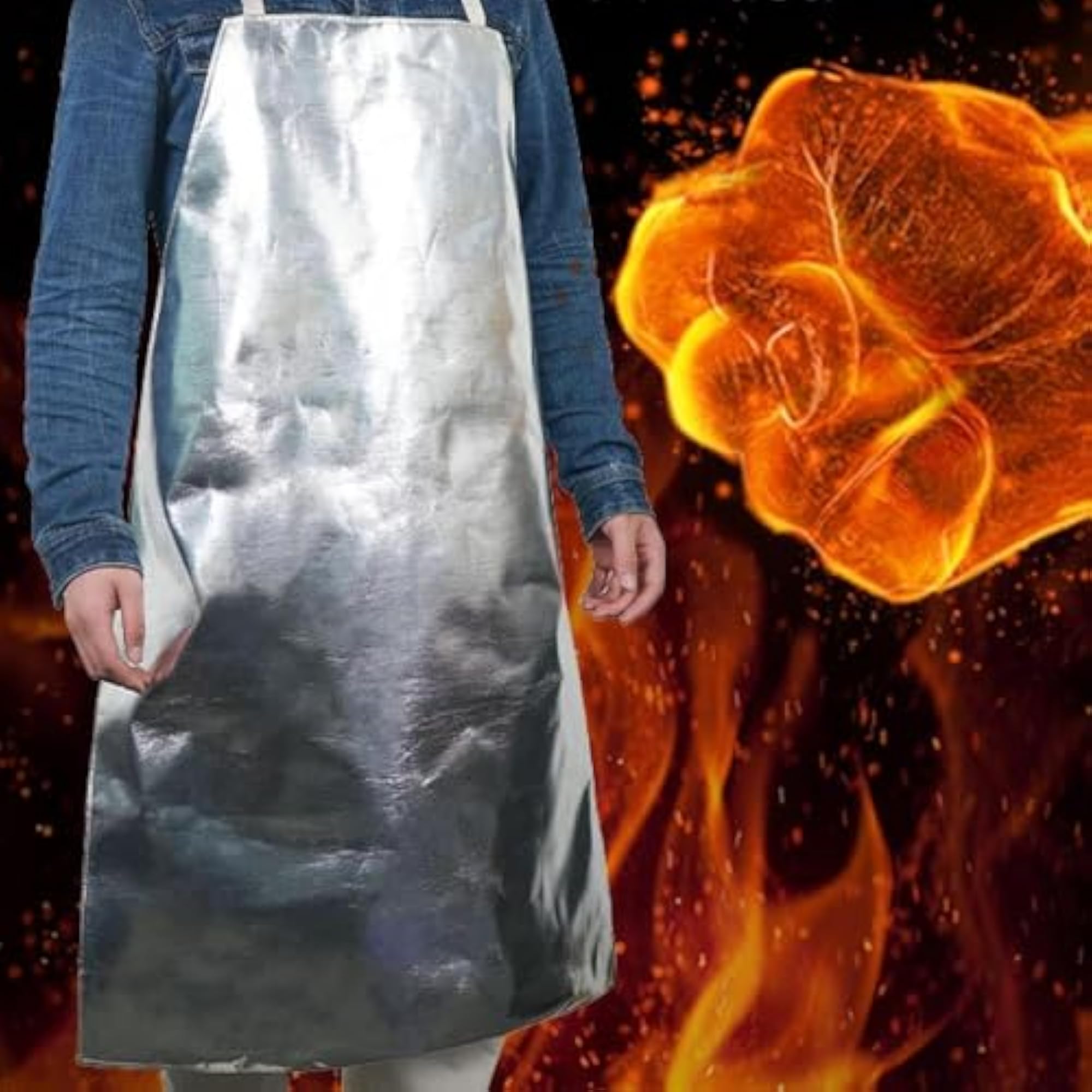 Heat Resistant Aluminum Foil Apron for Grilling and Crafting