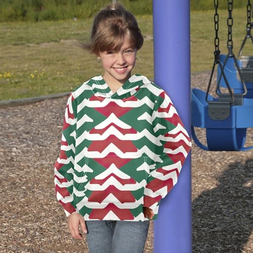 Kids Hoodies Sweaters Christmas Xmas Trees Hooded Sweatshirts with Big Pockets for Boys Girls B04003114