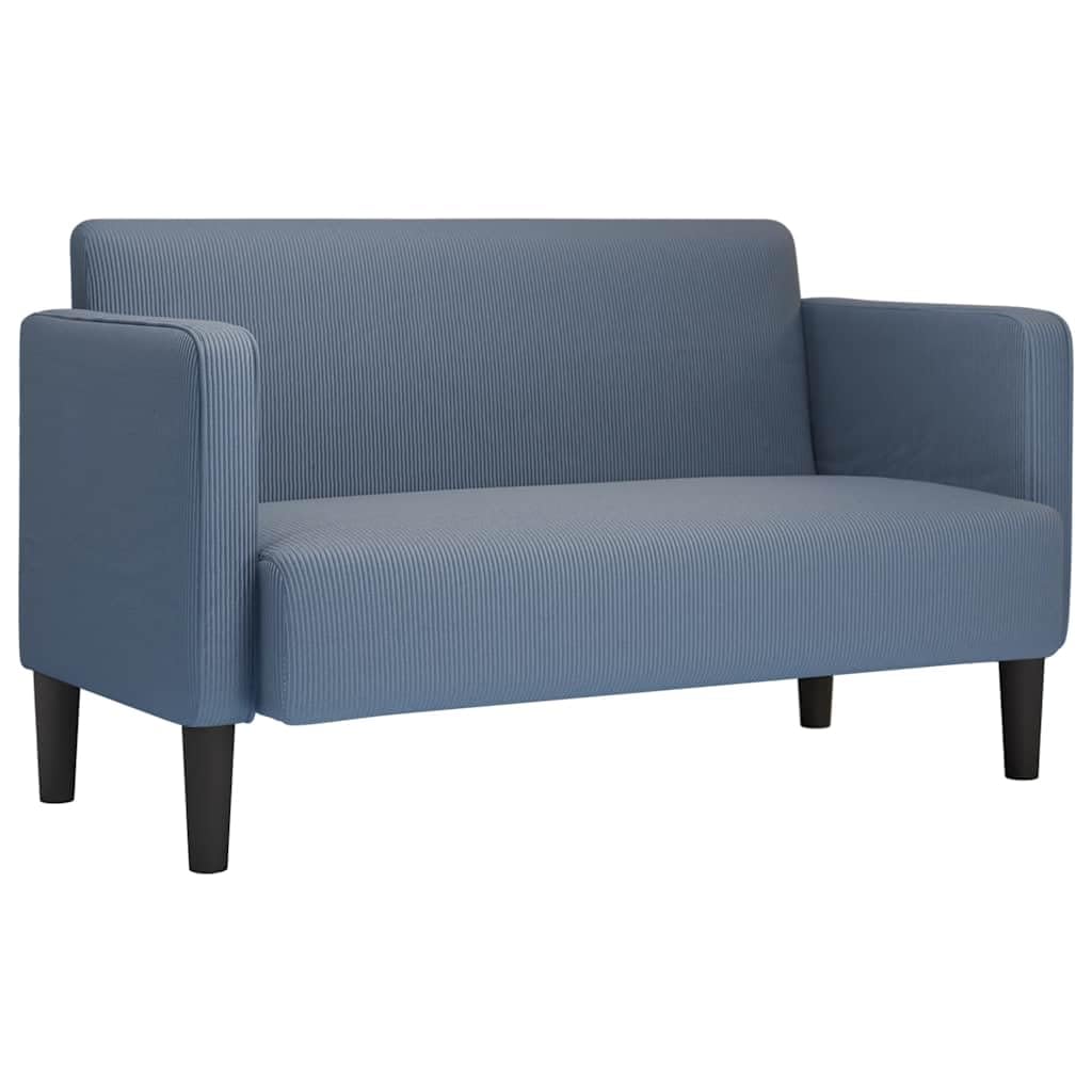 Zweisitzer-Sofa Blau 109 cm aus Cordstoff mit Schaumstoff-Feder-Kombination, stabilem Sperrholzrahmen und Armlehnen für modernen und traditionellen Wohnstil