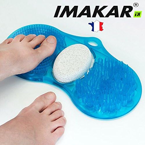 IMAKAR® 3 in 1 sole foot massager Shower Foot Feet Scrubber & Cleaner Washer Easy Exfoliating with Pumice stone scrub for Remove Dead Skin Foot massage SPA Beauty Brush for Shower Bathroom with Suction Cups