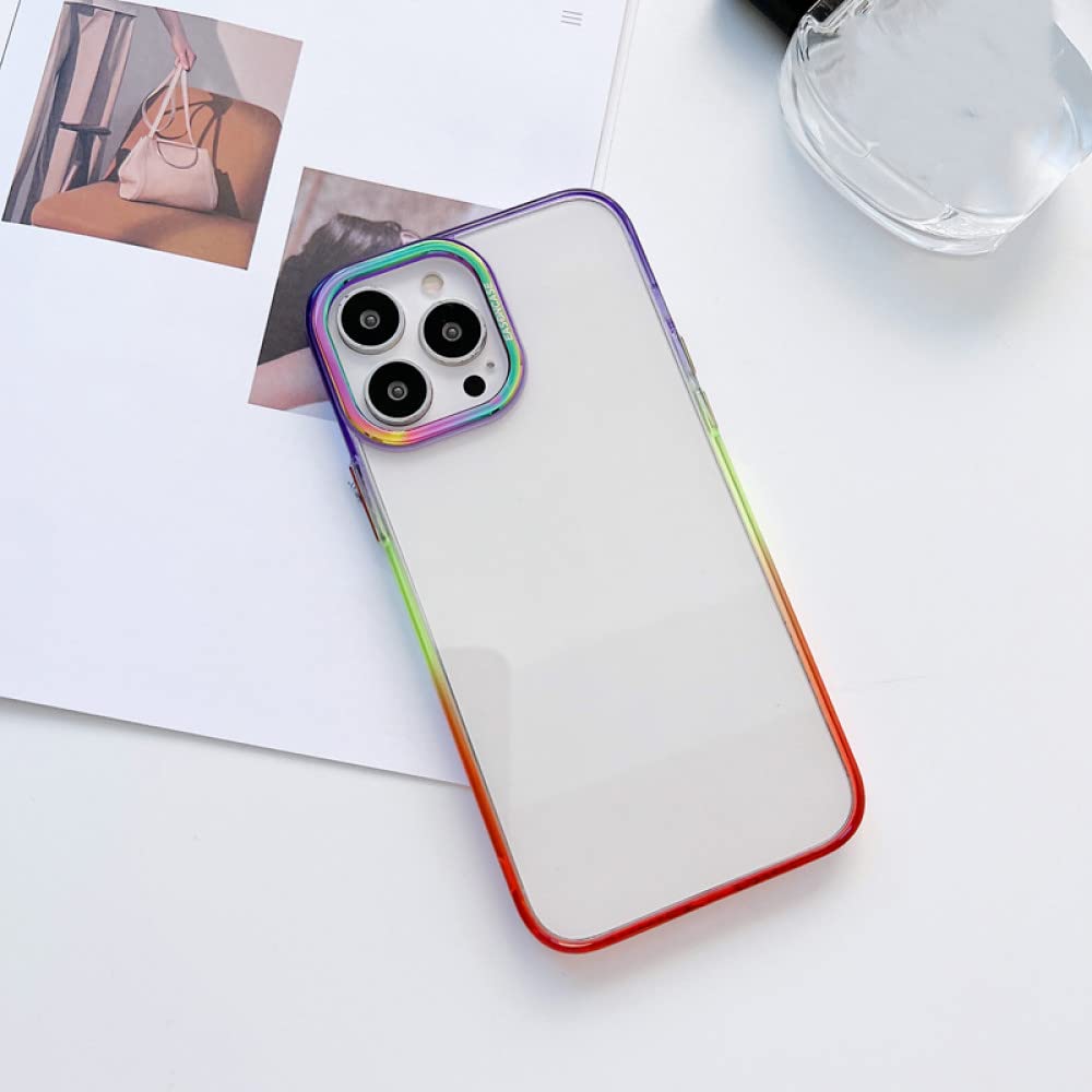 Coque iPhone 14 laser aurora gradient avec protection d'objectif en métal - 8