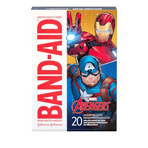 Image of Bundle of BAND-AID Brand Adhesive Bandages, Marvel Spider-Man, Assorted Sizes 20 ct and BAND-AID Brand Adhesive Bandages for Kids, Marvel Avengers, Assorted, 20 ct