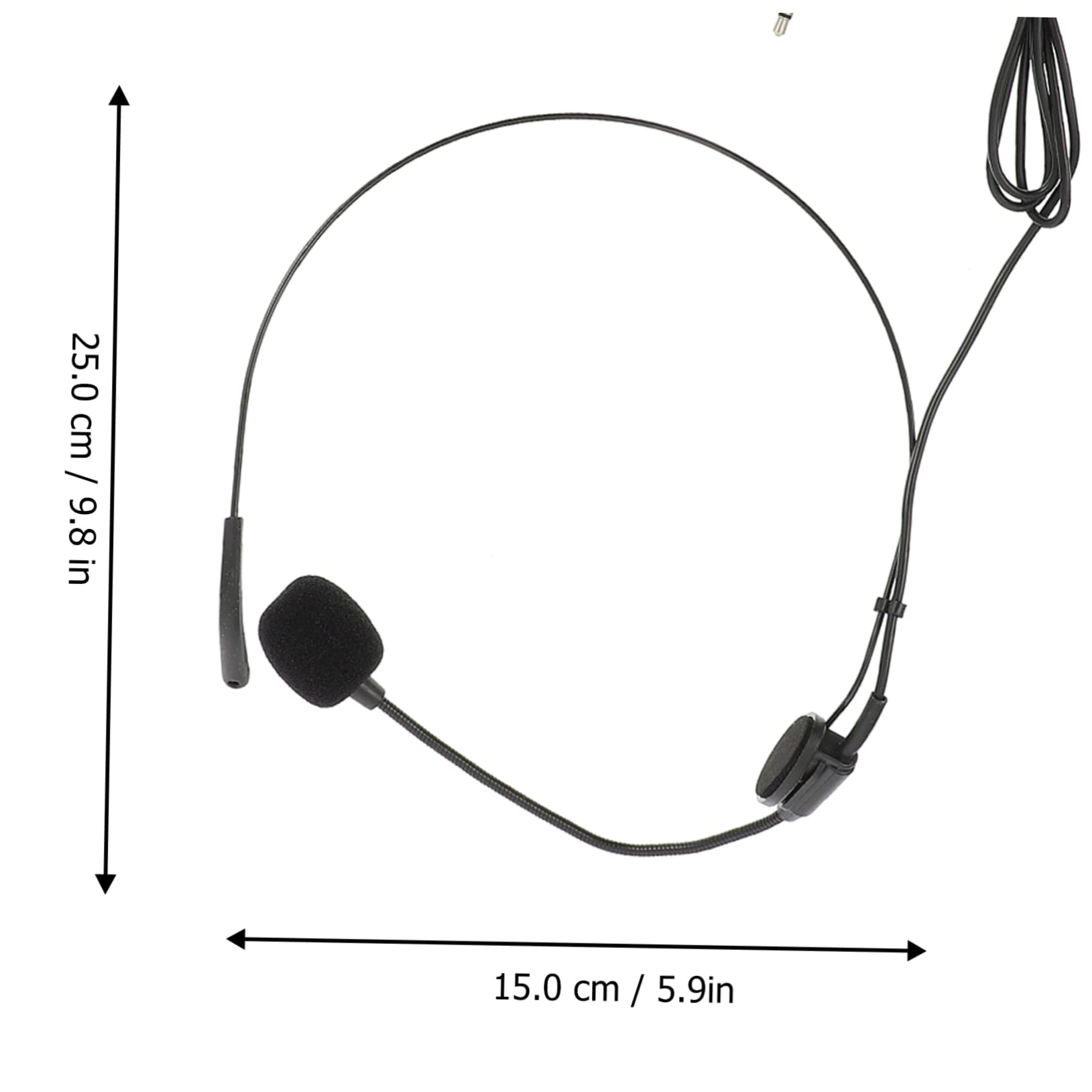 Yardwe Adjustable Over Ear Microphone Headset Condenser for Voice Amplifier 3.5mm Jack