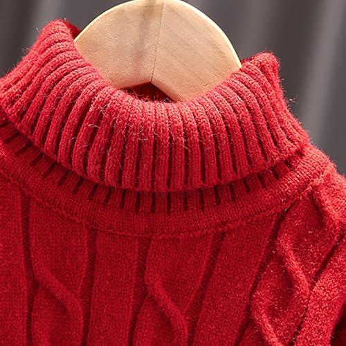 Stylish Boys Girls Round Neck Knit Sweater Long Sleeve Ribbed Warm Pullover Solid Color Soft Cozy Knitted Top2
