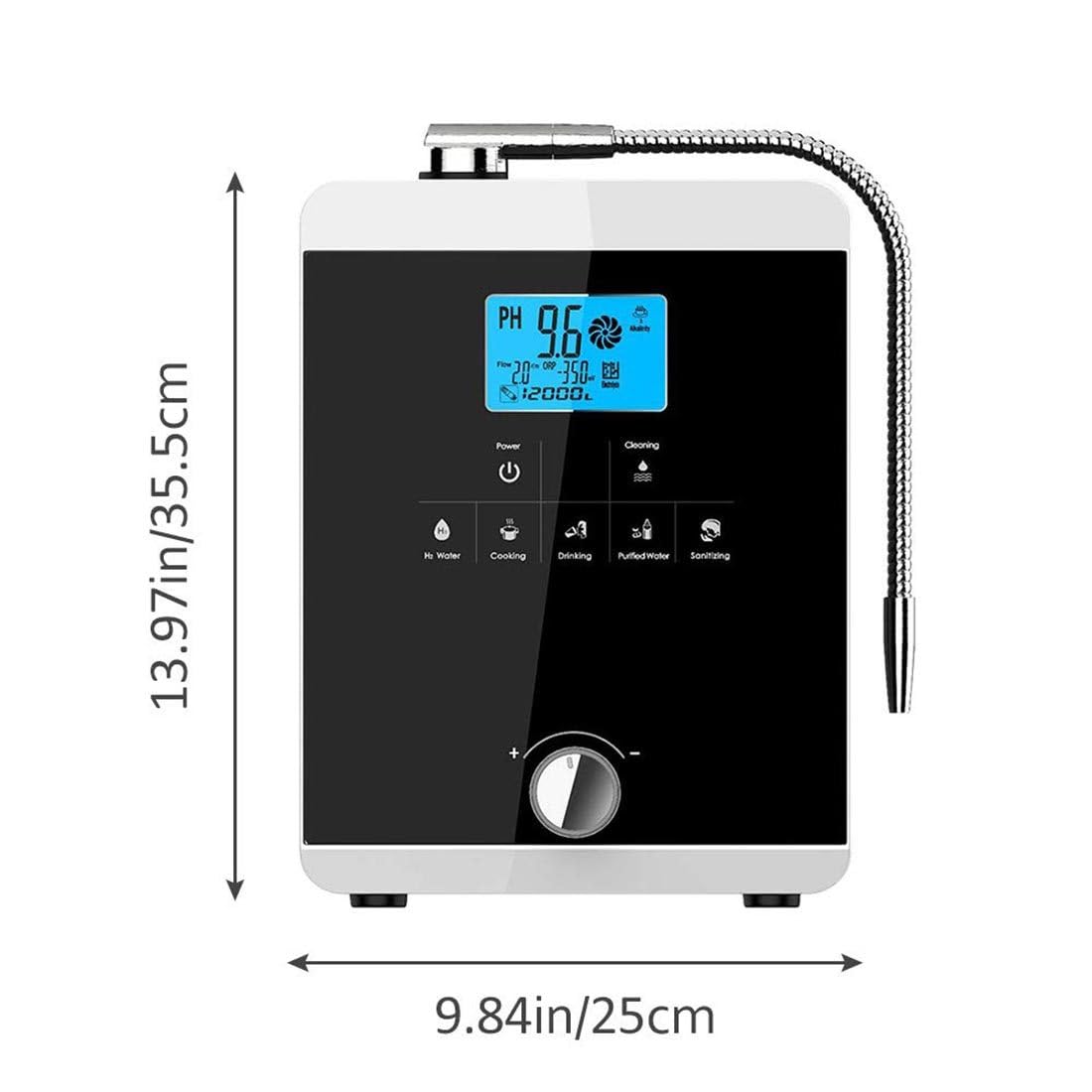 Ionizzatore Acqua Alcalina, Purificatore Macchina Generatore Di Idrogeno, Filtro per Acqua Potabile Acida Alcalina Domestica Lcd 3,8 Pollici, 8000 Litri per Filtro, Voce Intelligente