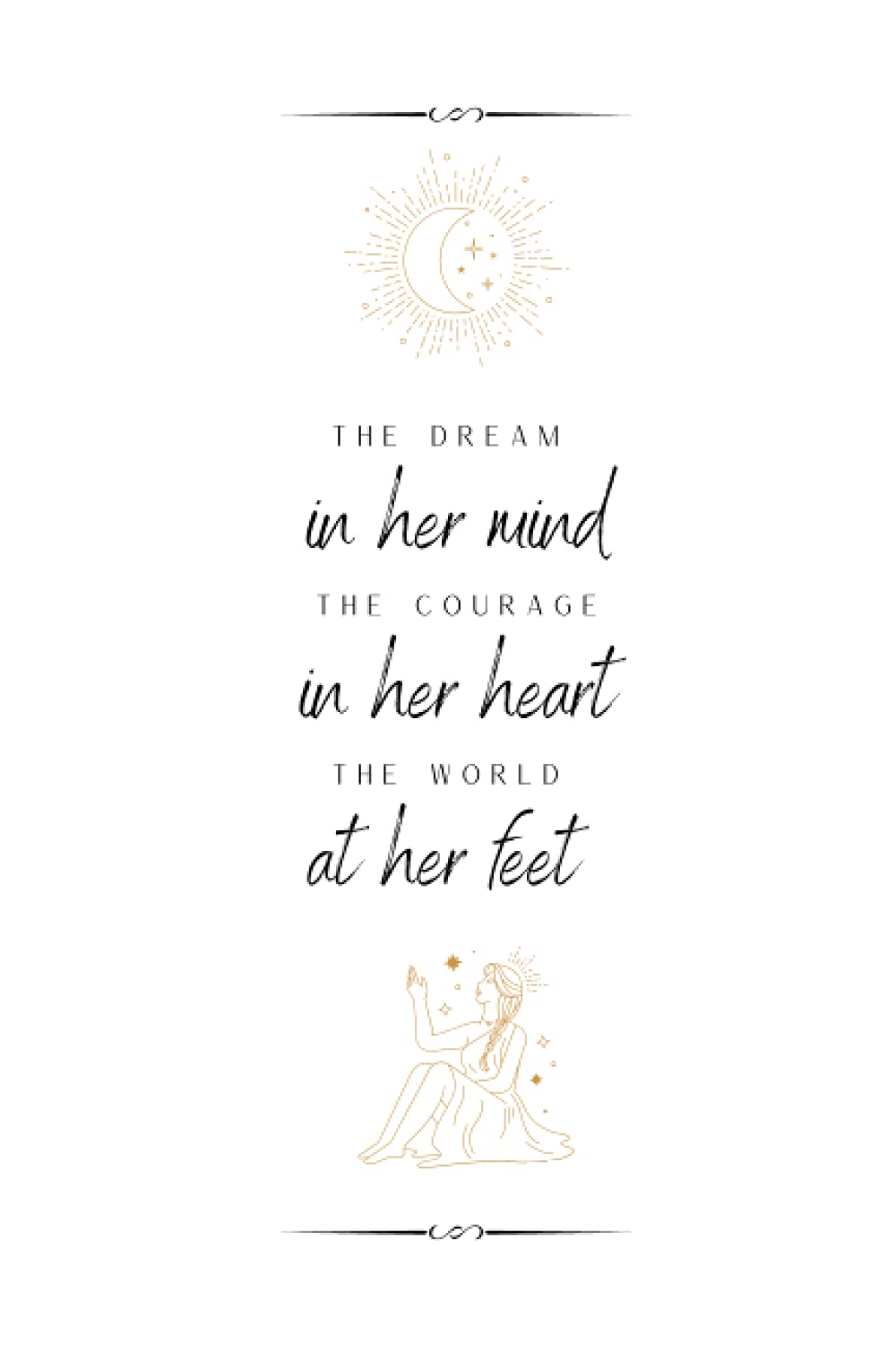 "The Dream in her Mind" Manifestation Notebook - CREAM/WHITE: 100 Day Goal-Planner Journal/Notebook
