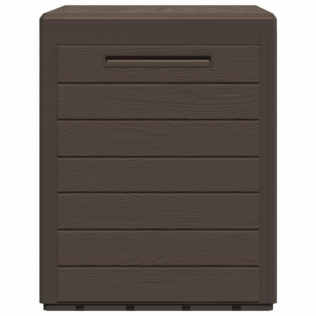 Coffre de jardin marron en polypropylène - 58,5 x 46 x 55 cm - Avec couvercle verrouillable - Résistant aux intempéries - Pour jardin, coussins, rangement, terrasse, balcon