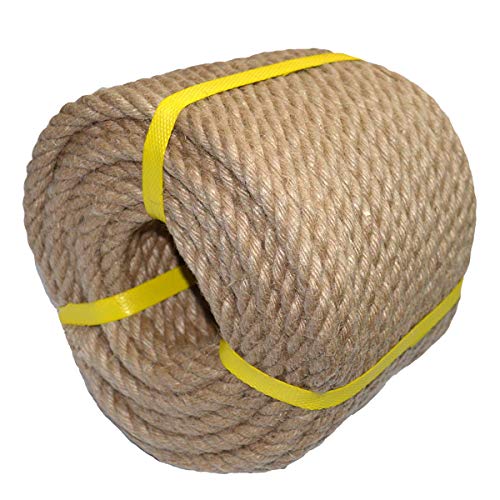 100% Natural Jute Rope Hemp Rope 100 Feet 1/2 Inch Strong Jute Twine for DIY Crafts Gardening Hammock Home Decorating