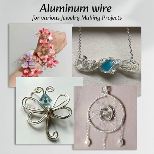 Image of Aluminum Craft Wire, 33 Feet Bendable for Jewelry Making, Sculpting, Floral, Wreath, Crafting, Wire Wrapping, Beading Wire, Christmas Ornaments (Silver, 10 Gauge)