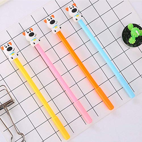 DUBFKBSH 動物漫画子犬犬ゲルペンセット おしゃれでキュートな可愛いボールペン 面白いカラフルなゲルインクローラーボールペン オフィス アウトドアペン 学生用品 文房具 (5本)