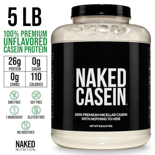 Image of NAKED Casein - 5Lb Micellar Casein Protein Powder - Bulk, Zero Carb, NSF Certified, GMO-Free, Gluten Free, Soy Free, Preservative Free - Stimulate Muscle Growth - Enhance Recovery - 76 Servings
