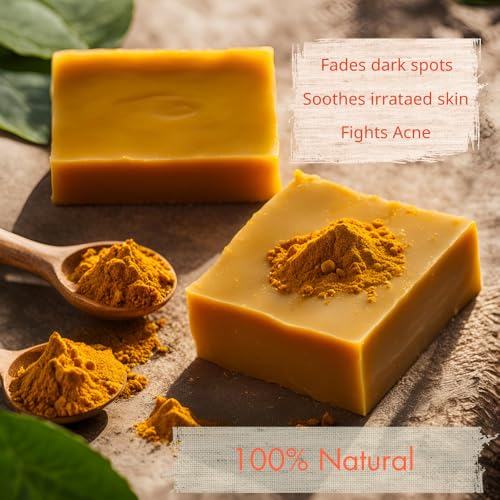 Turmeric Soap Bar | Face & Body Cleanser | Moisturizing | Lathering | Deep Cleansing | Evens Skin Tone | Refreshing Scent | Radiant Skin | 3 count pack of 1|