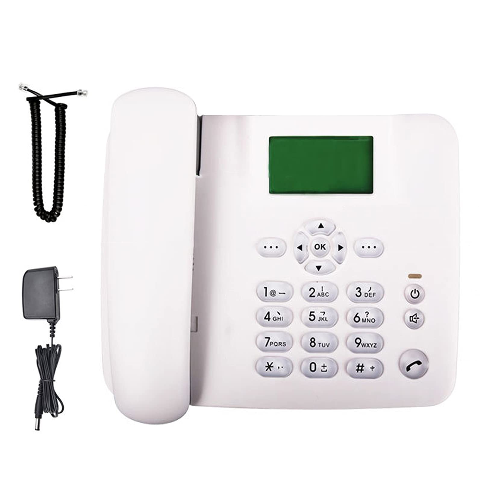 IBOWZ Telefon stacjonarny bezprzewodowy GSM telefon stacjonarny, bezprzewodowy telefon stacjonarny, telefon stacjonarny, funkcja radia, antena zewnętrzna, 7-stopniowa regulacja jasności, zielone