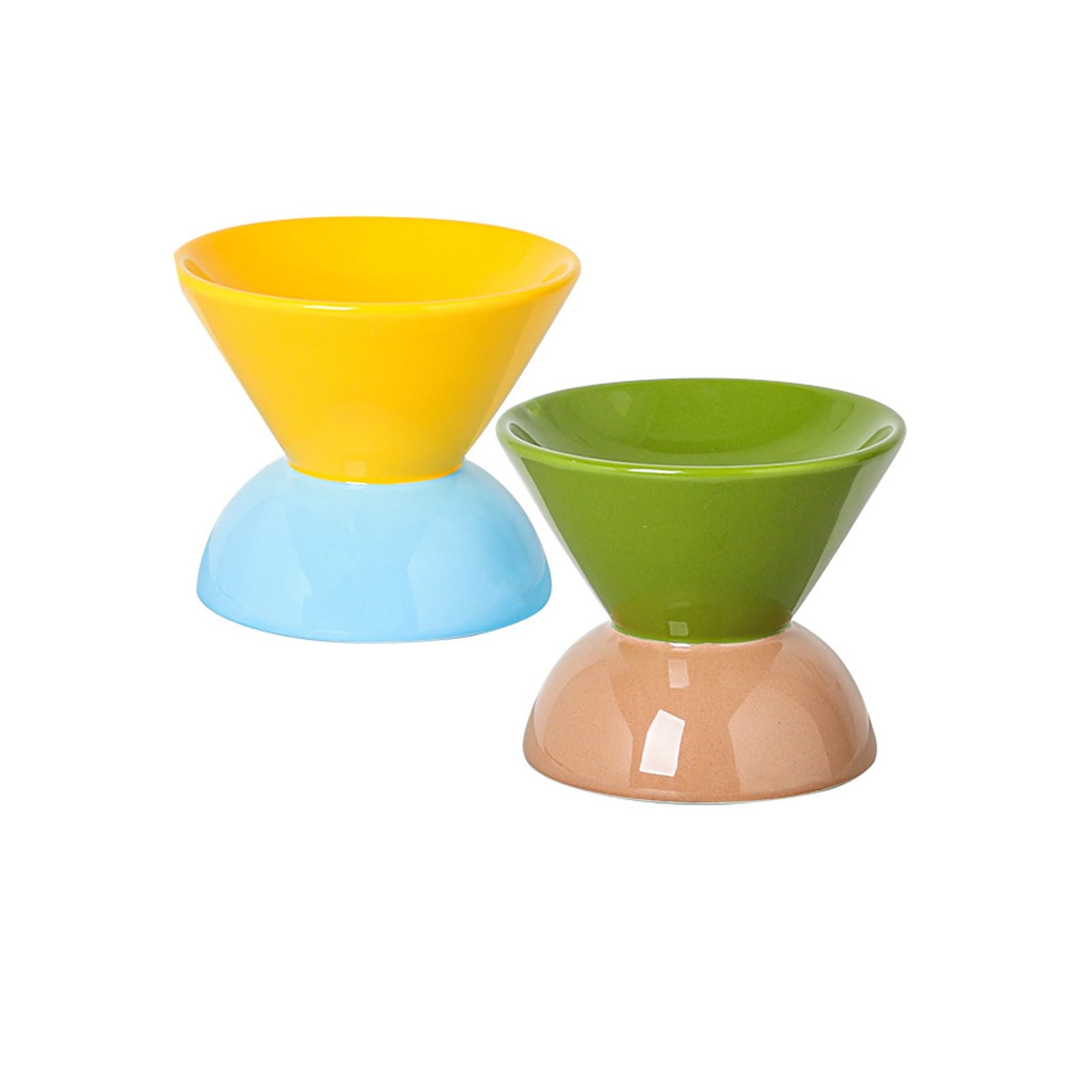 Podwyższona miska dla kota, ceramiczna miska na karmę dla psów i miska na wodę, antypoślizgowa miska dla psa, podwójne miski dla zwierząt domowych, dla kotów domowych, sucha/mokra karma