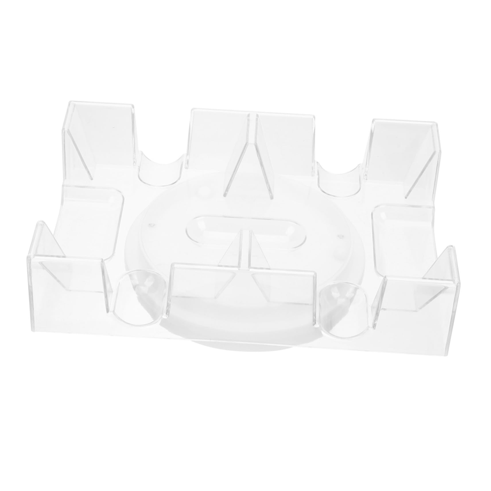 BESPORTBLE Dual Deck Card Holder Tray Rotary Design for Plastic Stand with Smooth Surface for Poker Games and Family Gatherings