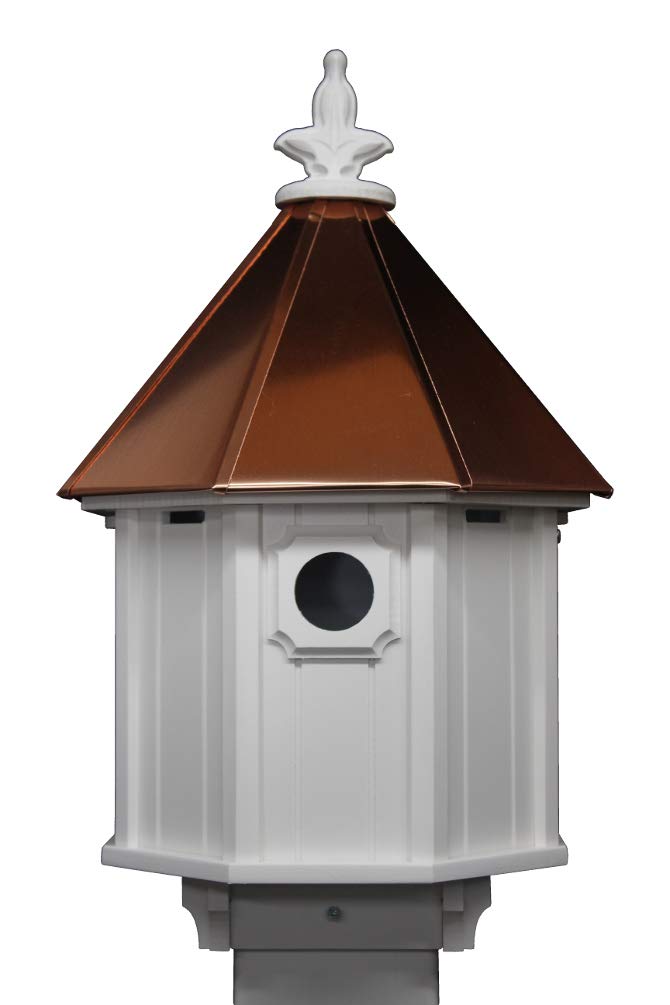 Bluebird Songbird Duplex Bird House, Copper Roof, Made in The USA (4" x 4" Mount)