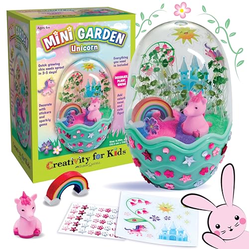 Creativity for Kids Mini Garden: Magical Unicorn Terrarium Kit - Unicorn Gifts for Girls, Kids Craft and Toy, Unique Valentine's Day Gifts (Ages 6+)