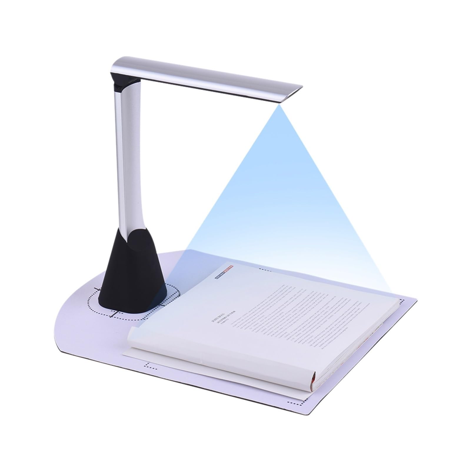 Document Scanner, High Speed USB Book Image Document Camera Scanner, 5 Mega-Pixel HD High-Definition A4 Scanning Size with OCR Function LED Light