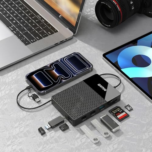 Image of YOTUO 1TB External Hard Drive, USB C Multiport Hub HDD 7-in-1, USB 3.0, SD /TF Card Reader, Docking Station, Multi-Function HDD for Windows, Mac, Android, TV, iPhone 15 /16 /17, Laptop, Desktop, PC