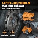 ALLOYPOWER Cordless Brushless Impact Wrench, 1475 ft-lbs (2000N.m), 1/2 High Torque power impact gun, 3-Mode Speed, 4000mAh Battery, 3 Sockets, Electric Impact Wrench Set for Car Tire Truck RV Mower - Image 2