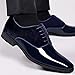 HoaloX Men's Fashionable Business Shoes - Low-Heeled Pointed-Toe lace-up Casual Shoes - Comfortable and Lightweight - Suitable for Daily wear, Weddings, and Work (Blue,11)