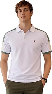 Louis Philippe Men's Slim Fit Premium High-End Pique in Superior Cotton Cut & Sew Design Color Block Shoulder Half Sleeve ... Price In India