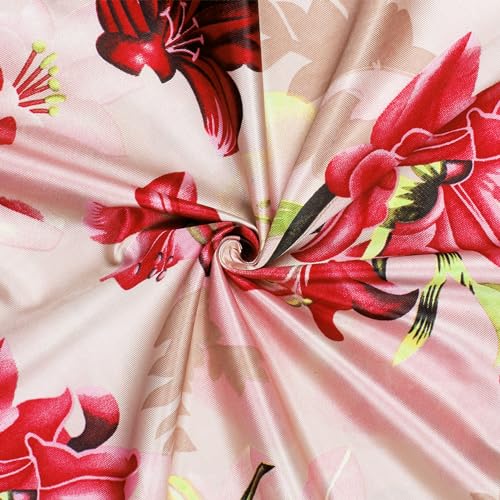 Image of Story@Home Door Curtains 7 feet Long Set of 2 | Floral Design | Polyester | Light Filtering Curtains | Curtains for Living Room | (118 x 215 cm, Pink) | Perfect for Home Decor