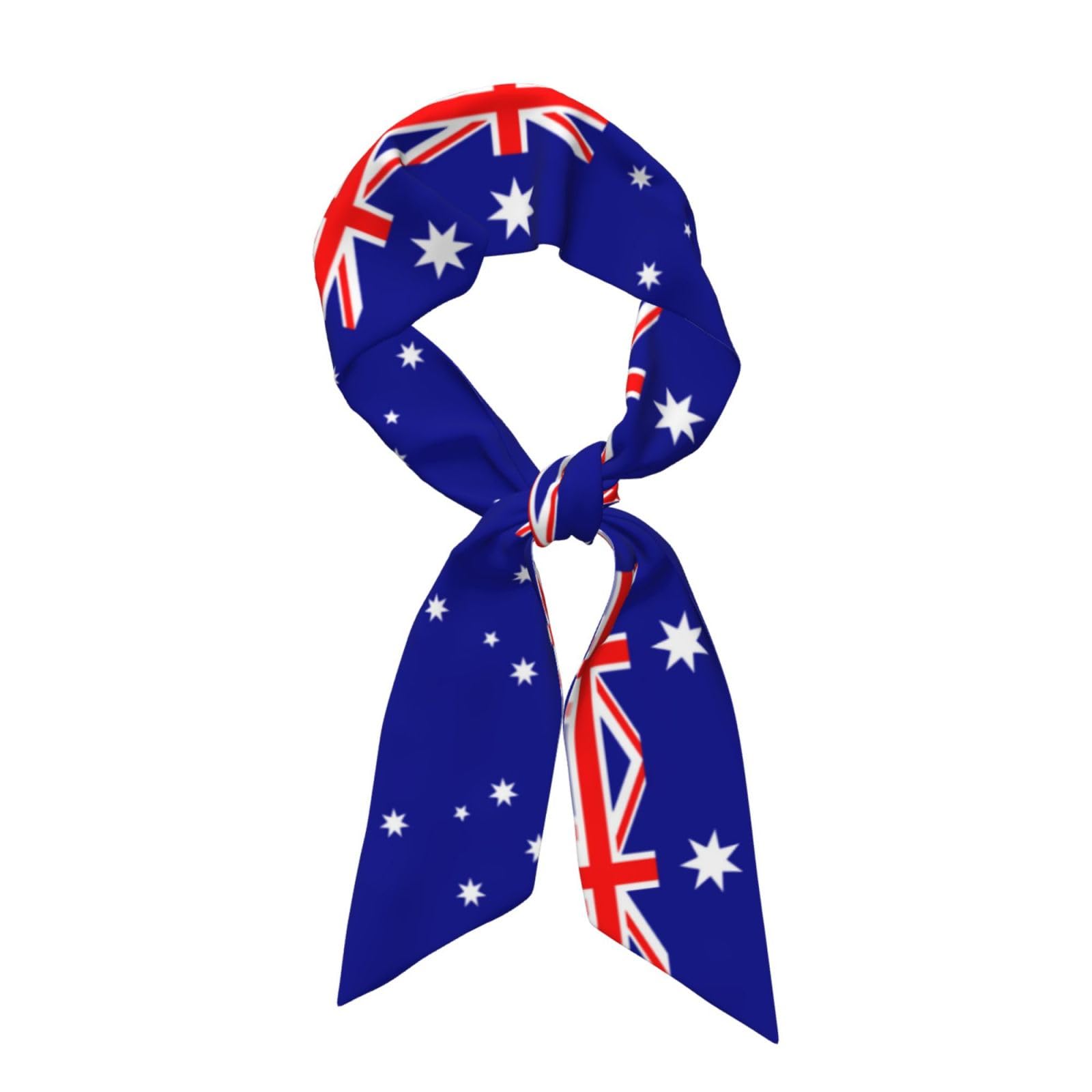 WZYWHJ Australian flag Prints Women's long strip silk scarf, soft and silky satin headscarf