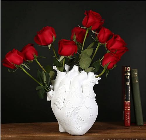 Miniatura 5 de Jarrón de corazón anatómico creativo de 6 pulgadas, decoración en forma de corazón, maceta de resina moderna y única, estilo nórdico, jarrón