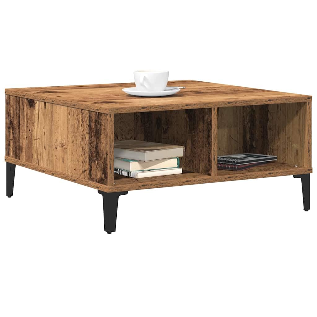 vidaXL Mesa de Café Madera Envejecida 60 x 60 x 30 cm, Mesa de café Moderna y estilosa para Sala, Madera Resistente, Mueble Funcional para Interiores