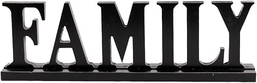 E-view Letrero familiar de madera para decoración del hogar, letras decorativas, placa de palabras de mesa, detalles de decoración del hogar