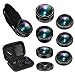 Cell Phone Camera Lens Kit,7 in 1 AiKEGlobal Wide Angle & Macro(Screwed Together), Fisheye + 2X Telephoto/CPL/Starbrust/Kaleidoscope Lens for iPhone X/8/7/6,Samsung & Other Smartphone