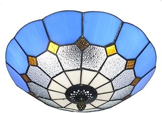 12 Inch Tiffany Style Vintage Stained Glass Ceiling Light Flush Mount Ce...