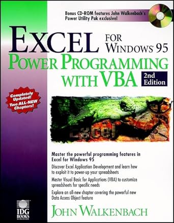 Amazon.com: Excel for Windows 95 Power Programming with VBA ...