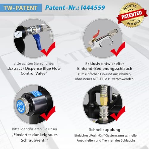 Foto von FIRSTINFO Getriebeölpumpe 10L Pneumatisch ATF Einfüllgerät 14-TLG A1135NEU