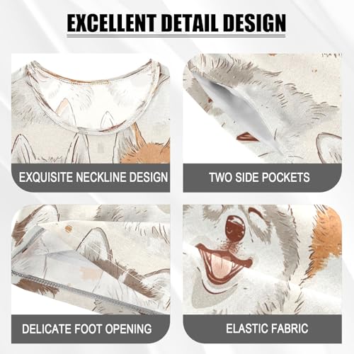 senya Dog Paw Print Happy Summer Pajamas Set Short Cotton Sleepwear 2 Piece4