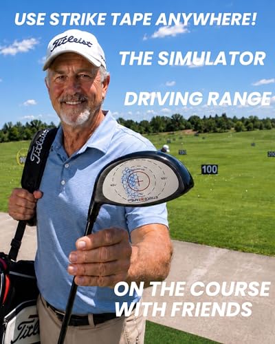 Image of STRIKEPRO Strike Tape Golf Impact Tape Right or Left Hand Club Face Stickers. No Residue Golf Impact Stickers for Instant Swing Analysis. Packs of Drivers or Drivers /Hybrid /Irons Club face Labels