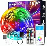 DAYBETTER LED Strip Lights 100ft, Smart Lighting with App Remote Control, RGB LED Lights for...