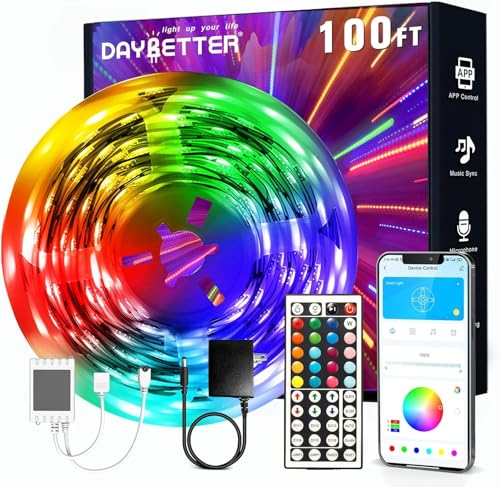 DAYBETTER LED Strip Lights 100ft, Smart Lighting...