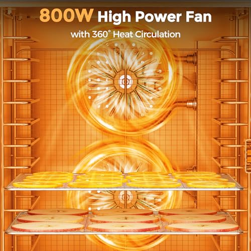 Image of Suteck 800W Food Dehydrator with 16 Trays for Jerky, Fruit, Veg, Meat | Stainless Steel, 4 Presets, Strong Dual Fans & 360 Airflow, 85F-195F, 48H Timer, Built-in Light, Quiet