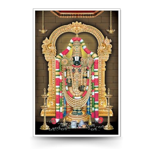 Masstone Tirupati Balaji Religious Paper Poster (12x18 inch) - Pack of 1