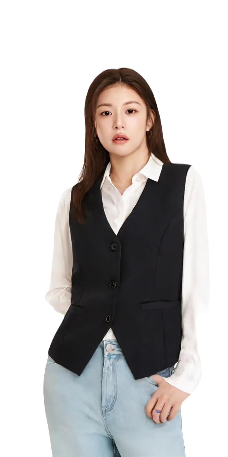 WaistCoat,Regular Fit WaistCoat,Black WaistCoat,Cotton Blend WaistCoat,Casual WaistCoat,Office Wear WaistCoat,Women WaistCoat,WaistCoat09.