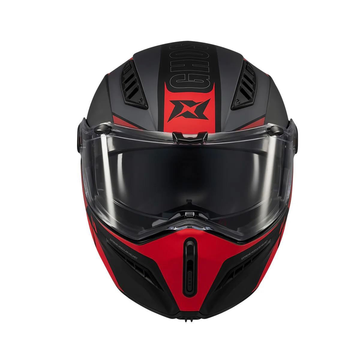 Casco Modular AXXIS GHOSTFIGHTER SV Maniac B5 Mate Rojo | Casco Abatible de Moto con Visor Solar | Homologación ECE 22.06