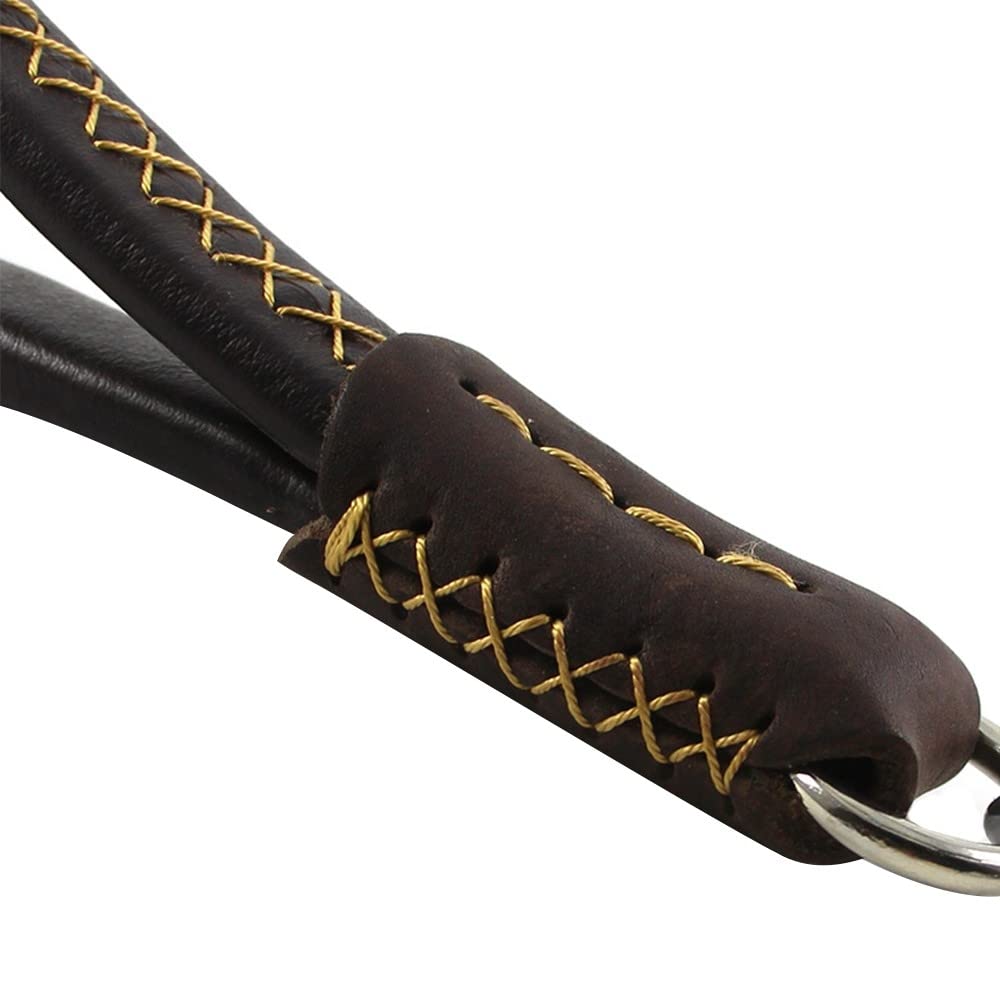 Correa corta para perro, correa de entrenamiento de cuero con asa acolchada y clip de mosquetón para perros medianos y grandes (35 cm de largo y 2 cm de ancho)