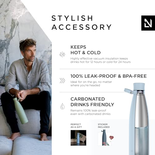 LARS NYSdiameter M Stainless Steel Insulated Water Bottle 750ml, 1L, Sky Blue, 1000 ml - Image 2