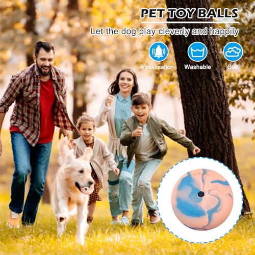 PORFOYO Quietschende Hundebälle, 6 Stück Quietschendes Hundespielzeug, Quietschball Für Hunde, Hundeball Unzerstörbar, Weiches Latex Bouncy Fetch Bälle Für Große, Mittelgroße, Kleine Hunde (Bunt)